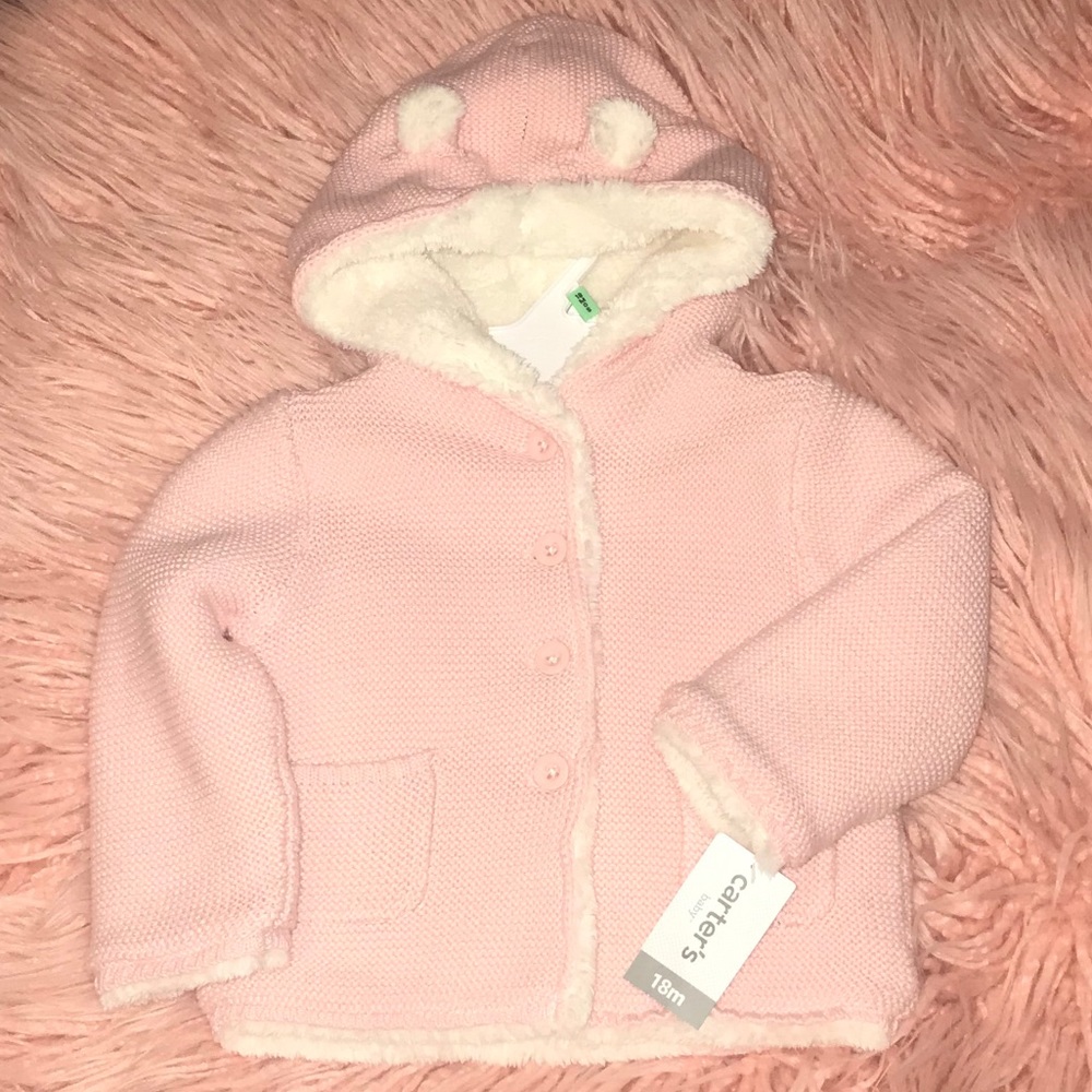 Adorable Carters Sweater/Faux Sherpa Jacket